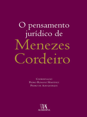 cover image of O Pensamento Jurídico de Menezes Cordeiro
